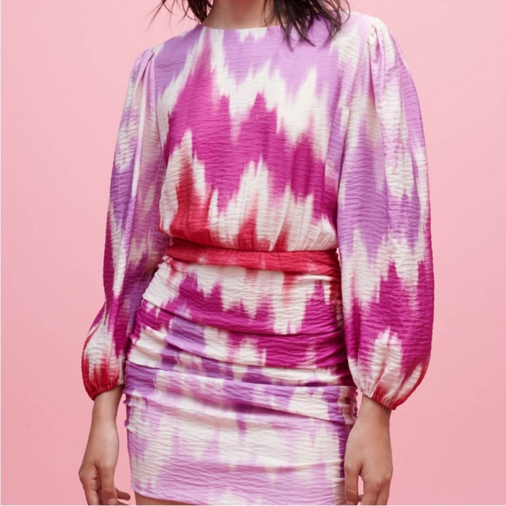 MAJE tie and dye printed viscose dress in XSMALL/FR34  - NWT